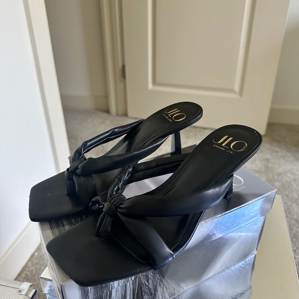 JLO Black Heeled Sandal